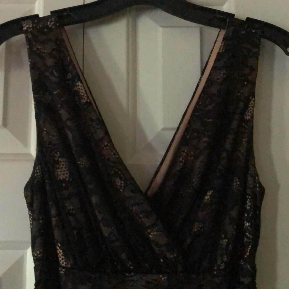 Laundry long black lace evening dress